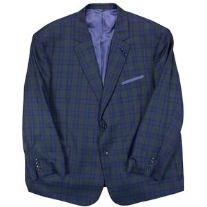 Oak Hill Mens 3XL Green Windowpane Plaid Blazer Sport Coat‎